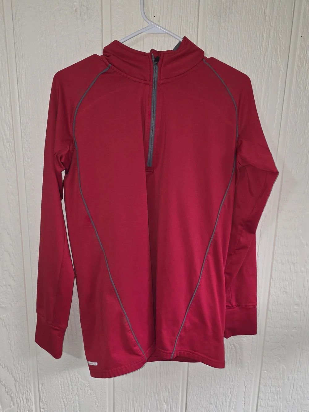 Men's Mizuno Red and Gray Performance Zip-Up Sweater, Size Large